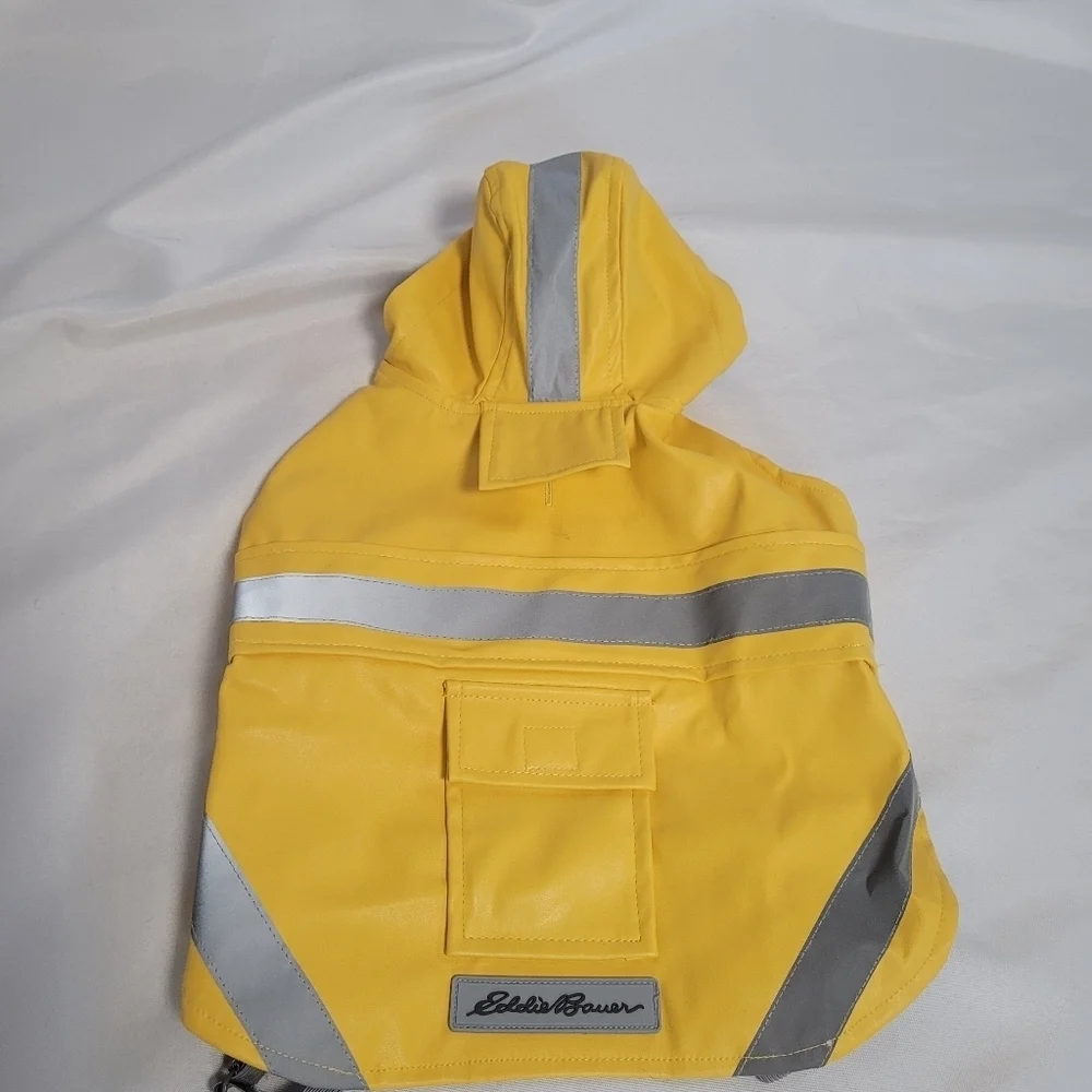 Eddie Bauer Yellow Pet Raincoat NWT Reflective Size Small